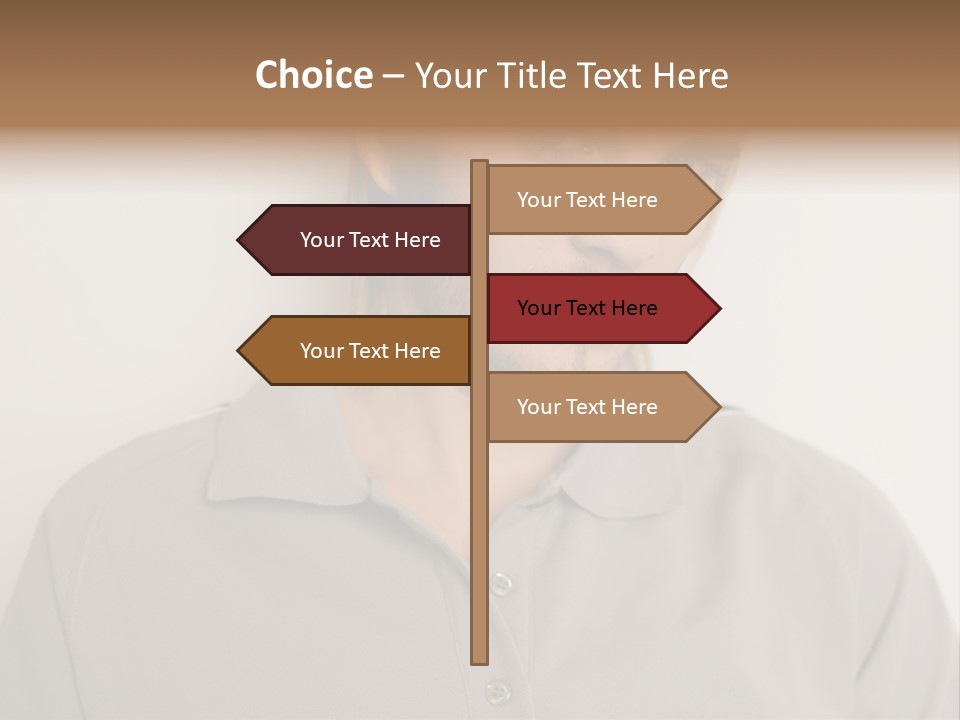 Young Man In A Grey Polo Shirt PowerPoint Template