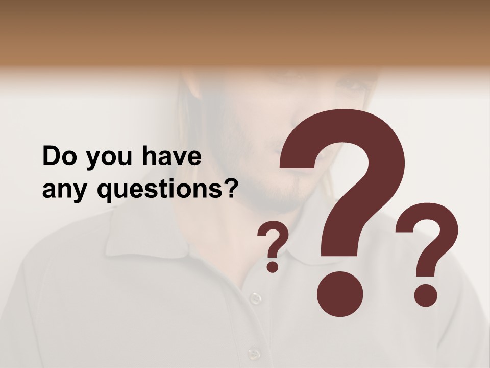 Young Man In A Grey Polo Shirt PowerPoint Template