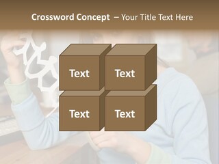 Woman Making A Paper Chain PowerPoint Template