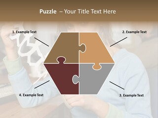Woman Making A Paper Chain PowerPoint Template