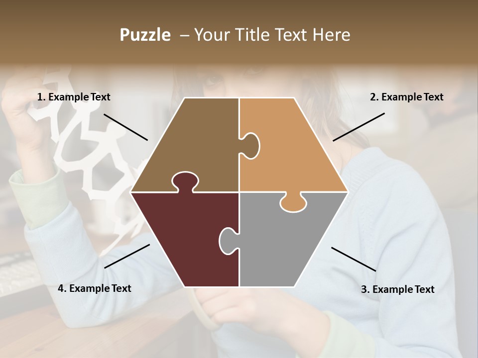 Woman Making A Paper Chain PowerPoint Template