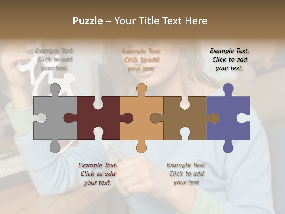 Woman Making A Paper Chain PowerPoint Template