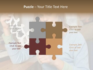 Woman Making A Paper Chain PowerPoint Template