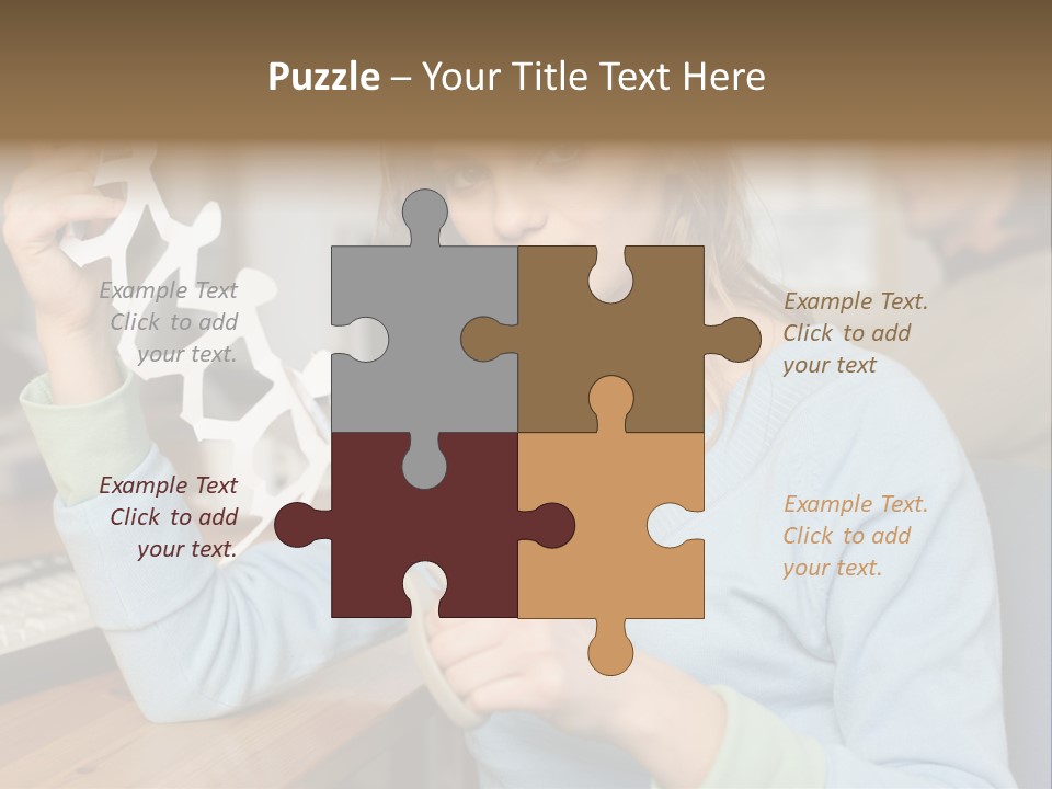 Woman Making A Paper Chain PowerPoint Template
