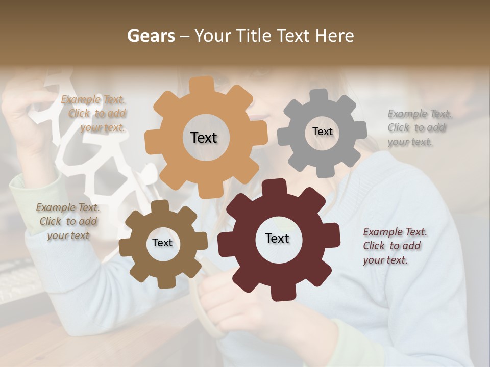 Woman Making A Paper Chain PowerPoint Template