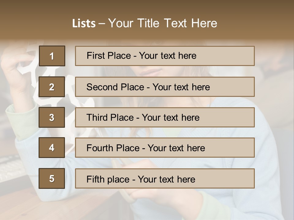 Woman Making A Paper Chain PowerPoint Template
