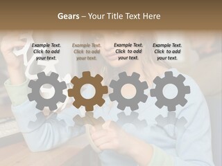 Woman Making A Paper Chain PowerPoint Template