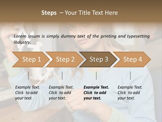 Woman Making A Paper Chain PowerPoint Template