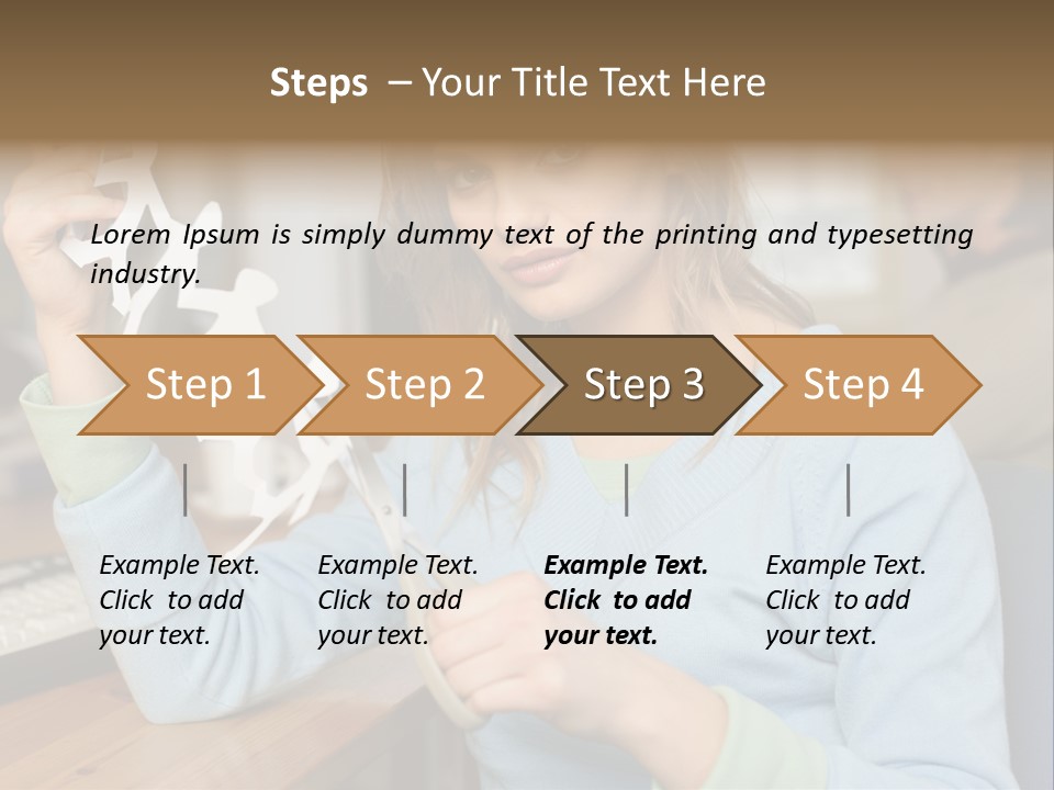 Woman Making A Paper Chain PowerPoint Template