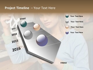 Woman Making A Paper Chain PowerPoint Template