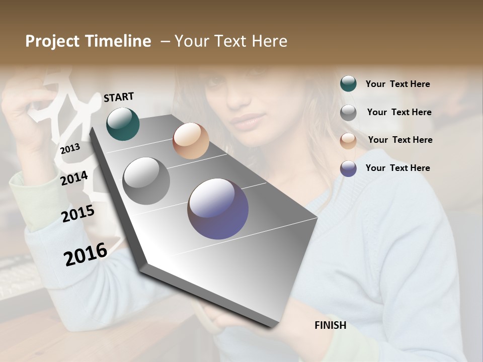 Woman Making A Paper Chain PowerPoint Template