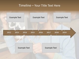 Woman Making A Paper Chain PowerPoint Template
