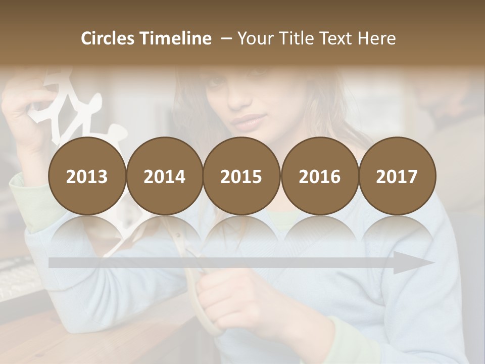 Woman Making A Paper Chain PowerPoint Template