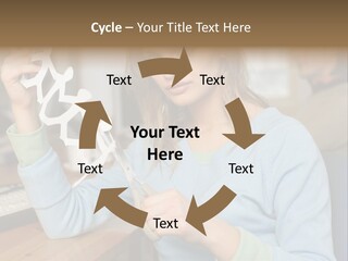 Woman Making A Paper Chain PowerPoint Template