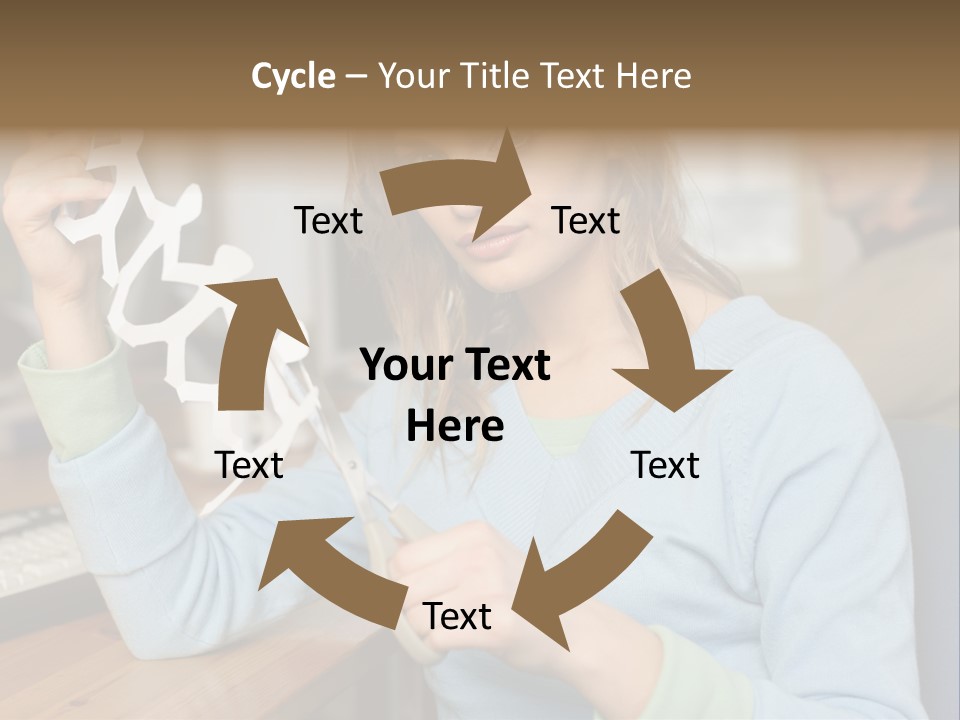 Woman Making A Paper Chain PowerPoint Template