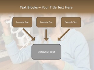 Woman Making A Paper Chain PowerPoint Template