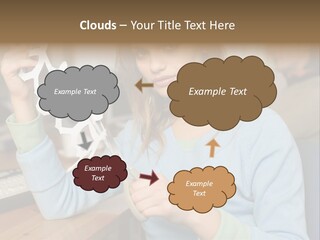 Woman Making A Paper Chain PowerPoint Template