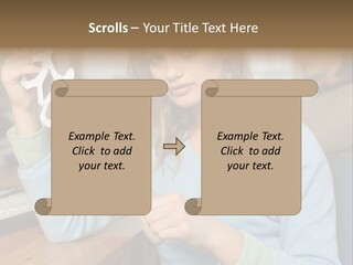 Woman Making A Paper Chain PowerPoint Template
