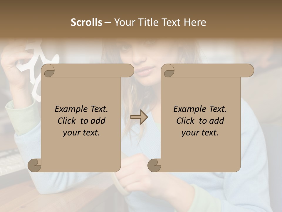 Woman Making A Paper Chain PowerPoint Template