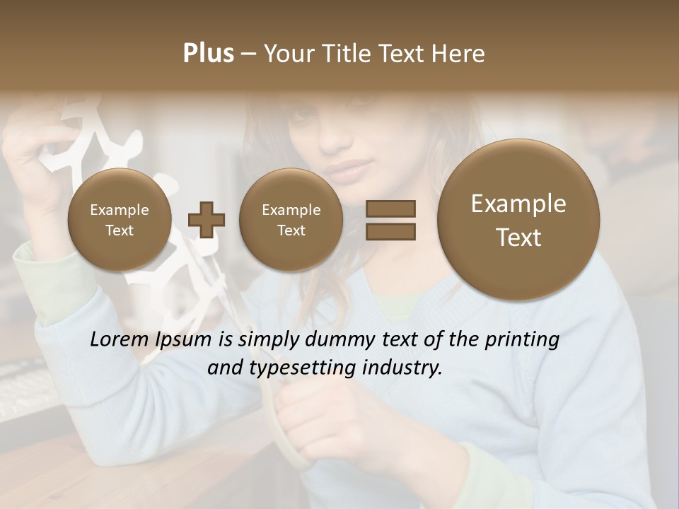 Woman Making A Paper Chain PowerPoint Template
