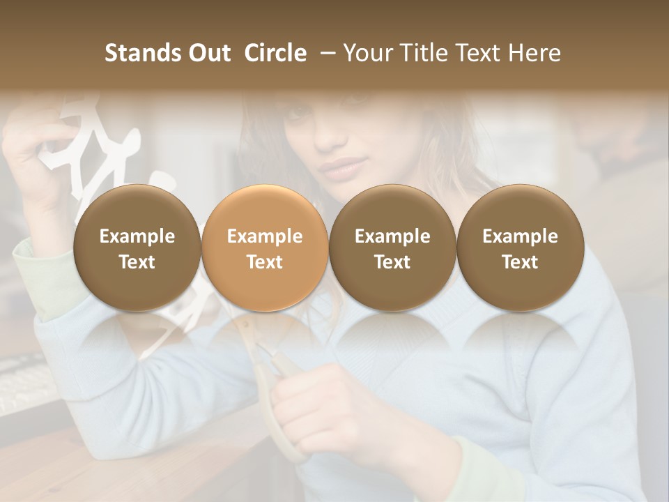 Woman Making A Paper Chain PowerPoint Template