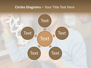 Woman Making A Paper Chain PowerPoint Template