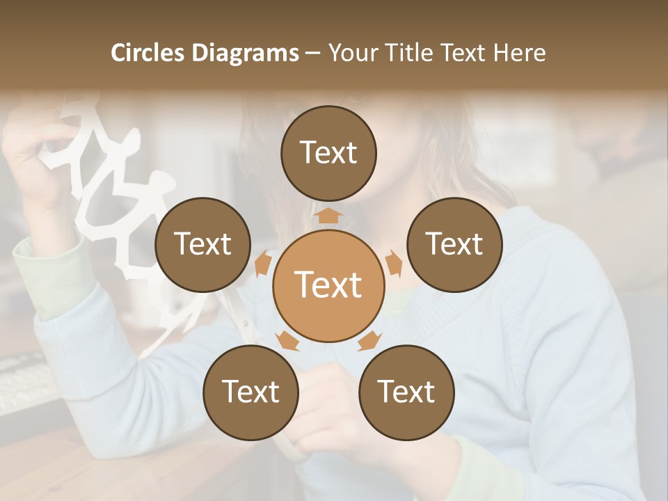 Woman Making A Paper Chain PowerPoint Template