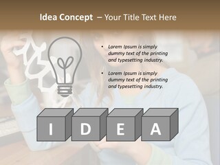 Woman Making A Paper Chain PowerPoint Template