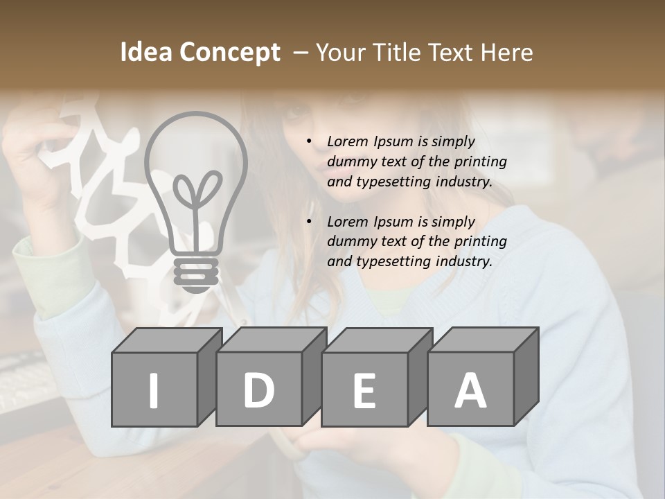 Woman Making A Paper Chain PowerPoint Template