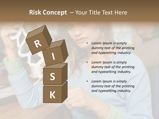Woman Making A Paper Chain PowerPoint Template