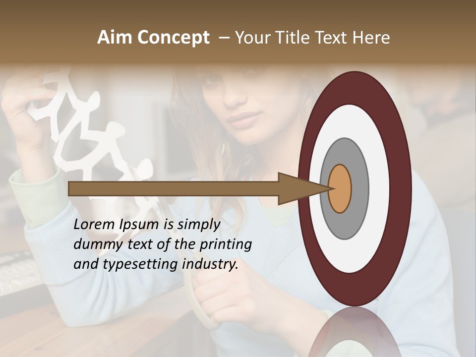 Woman Making A Paper Chain PowerPoint Template