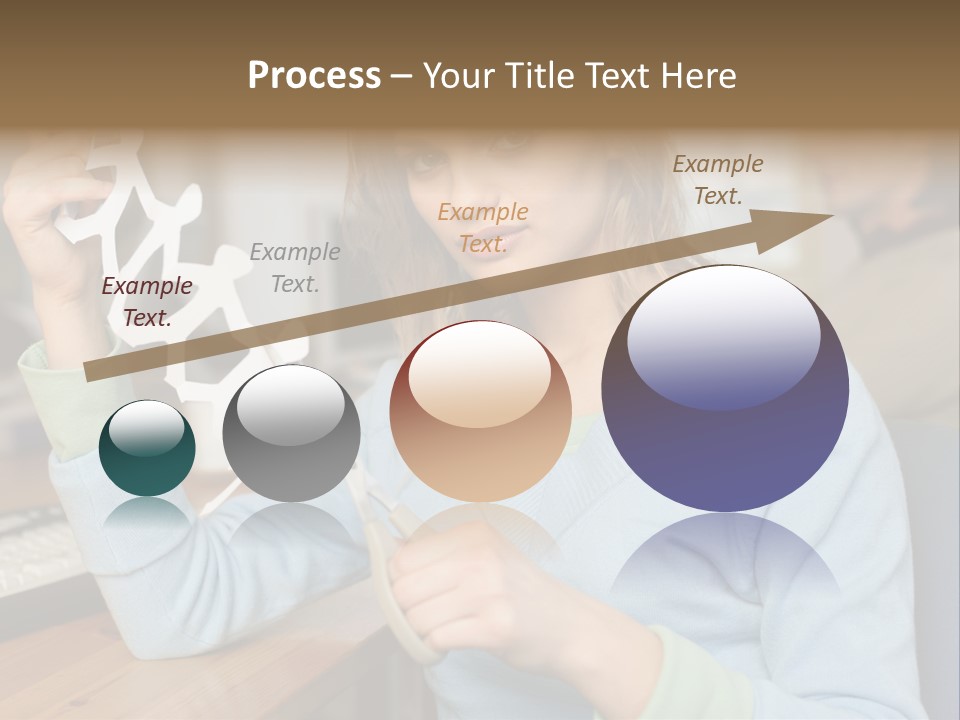 Woman Making A Paper Chain PowerPoint Template