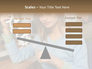 Woman Making A Paper Chain PowerPoint Template