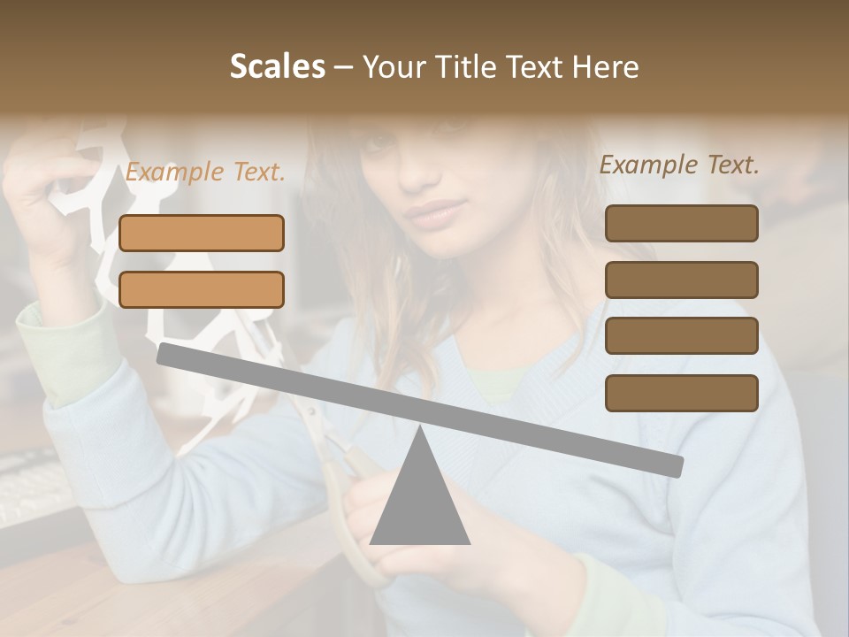 Woman Making A Paper Chain PowerPoint Template