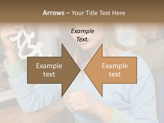 Woman Making A Paper Chain PowerPoint Template
