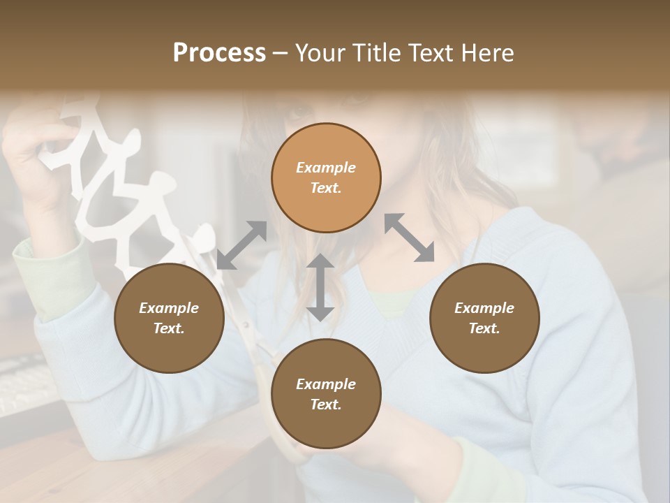 Woman Making A Paper Chain PowerPoint Template
