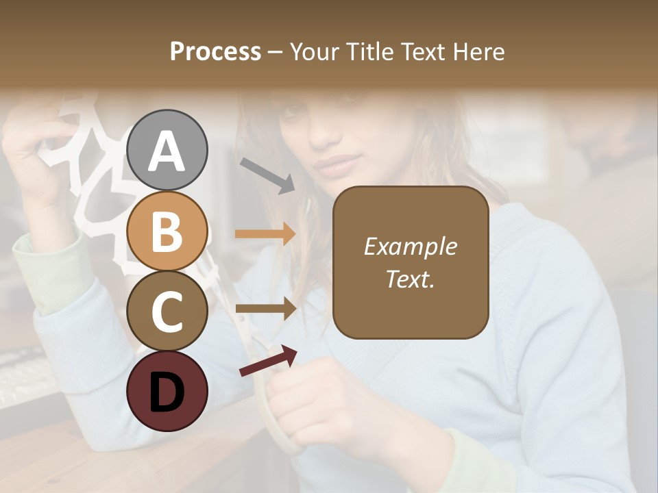 Woman Making A Paper Chain PowerPoint Template