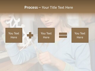 Woman Making A Paper Chain PowerPoint Template