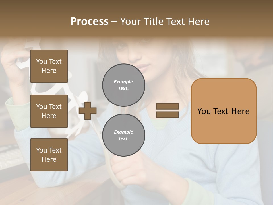 Woman Making A Paper Chain PowerPoint Template