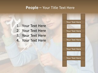 Woman Making A Paper Chain PowerPoint Template