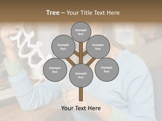 Woman Making A Paper Chain PowerPoint Template