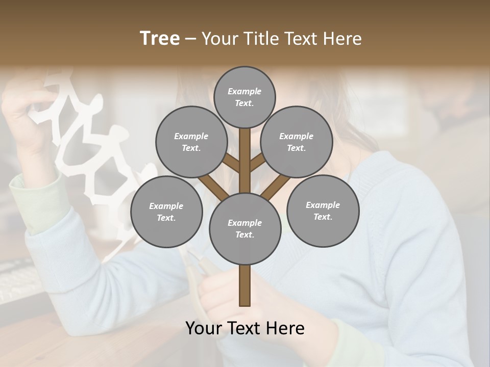 Woman Making A Paper Chain PowerPoint Template