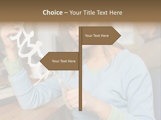 Woman Making A Paper Chain PowerPoint Template