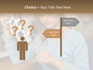 Woman Making A Paper Chain PowerPoint Template