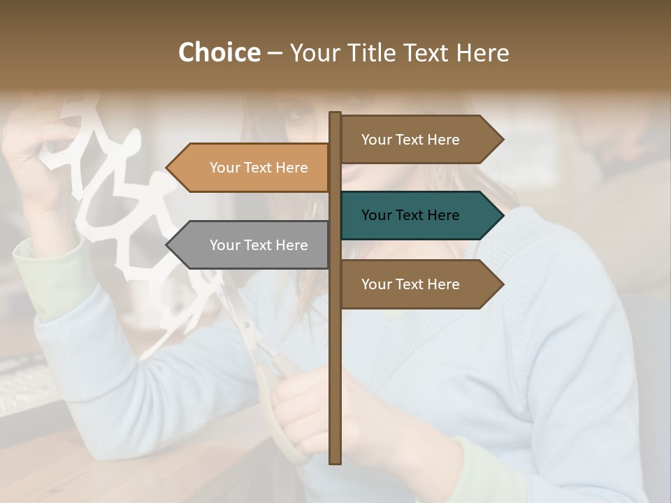 Woman Making A Paper Chain PowerPoint Template