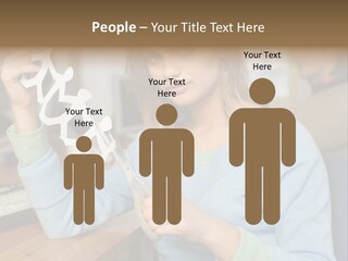 Woman Making A Paper Chain PowerPoint Template