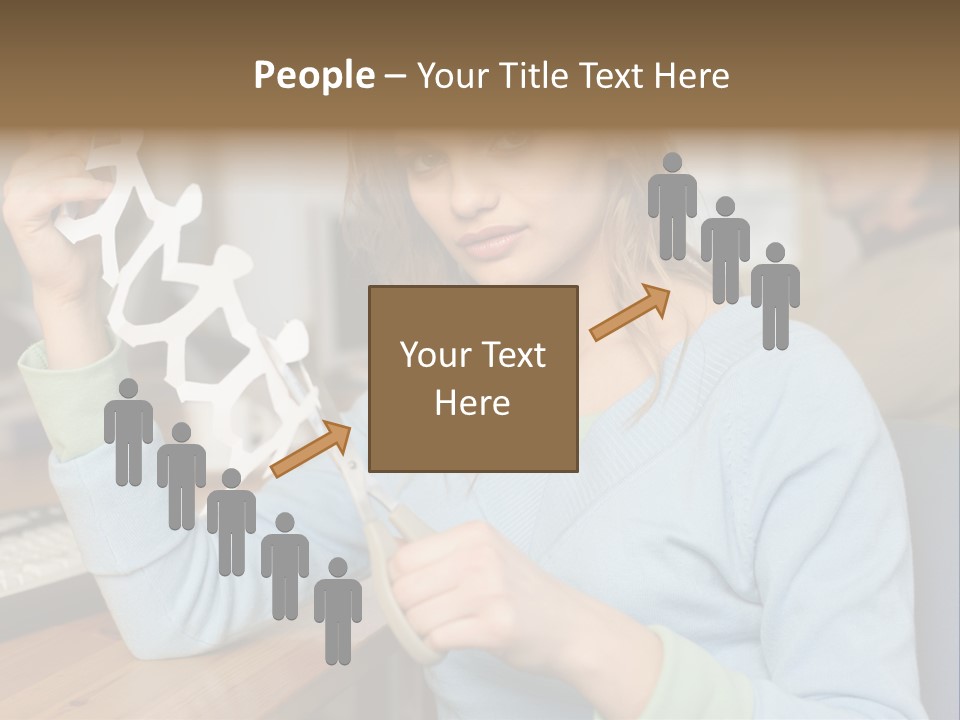 Woman Making A Paper Chain PowerPoint Template