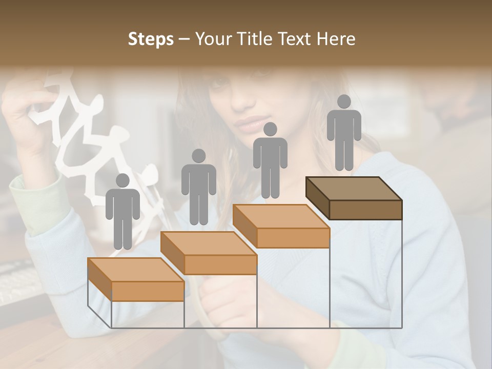 Woman Making A Paper Chain PowerPoint Template