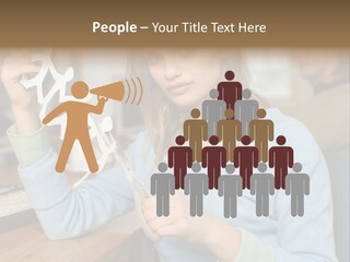 Woman Making A Paper Chain PowerPoint Template