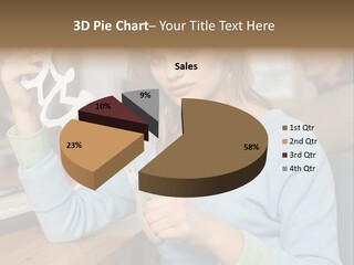 Woman Making A Paper Chain PowerPoint Template